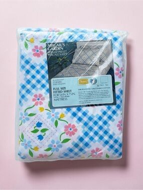 Vintage Sears Abigail’s Garden Perma•Prest Percale fitted sheet - NEW OLD STOCK